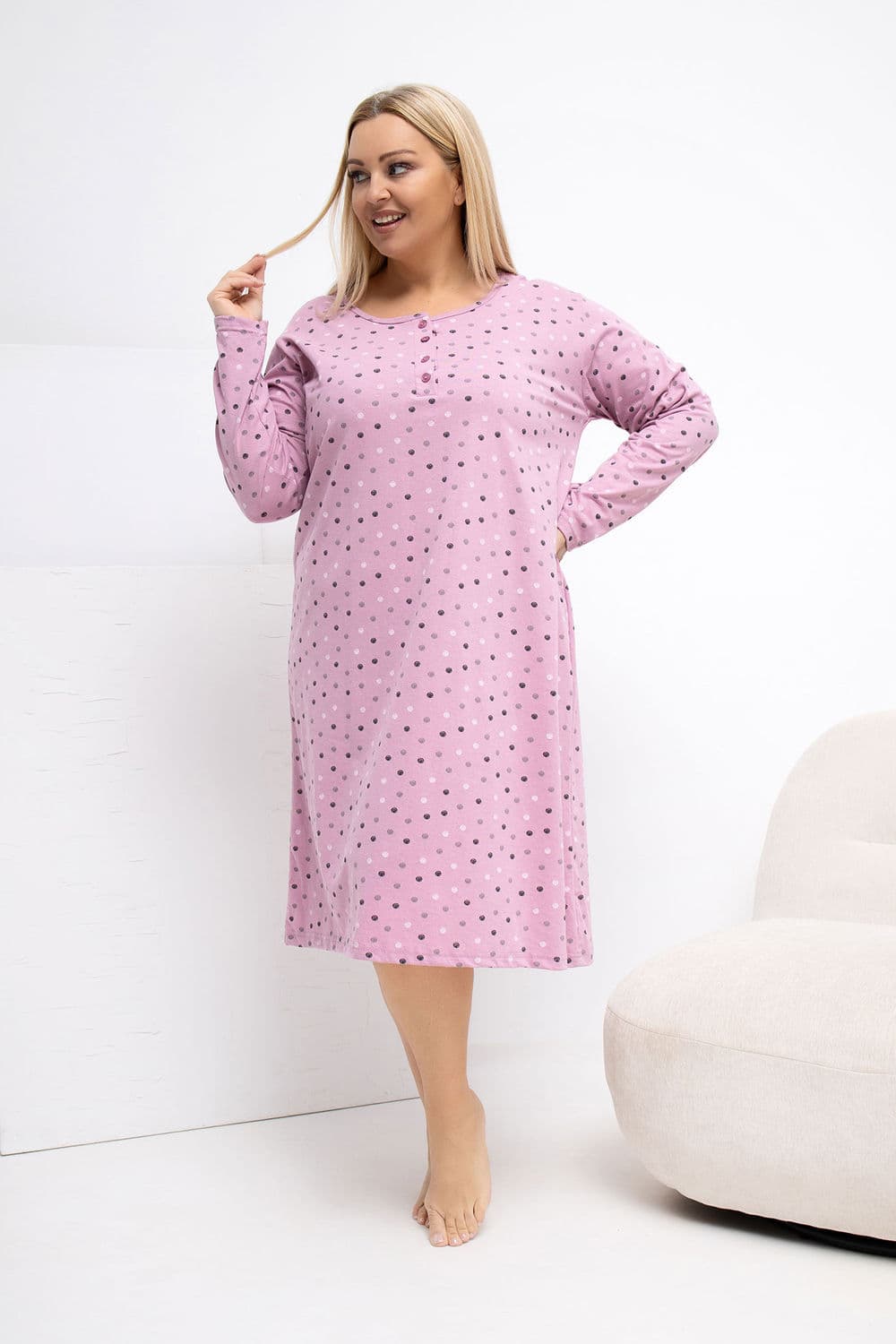 Camicia da notte Plus Size model 223303 Forever Pink - Miniatura 4