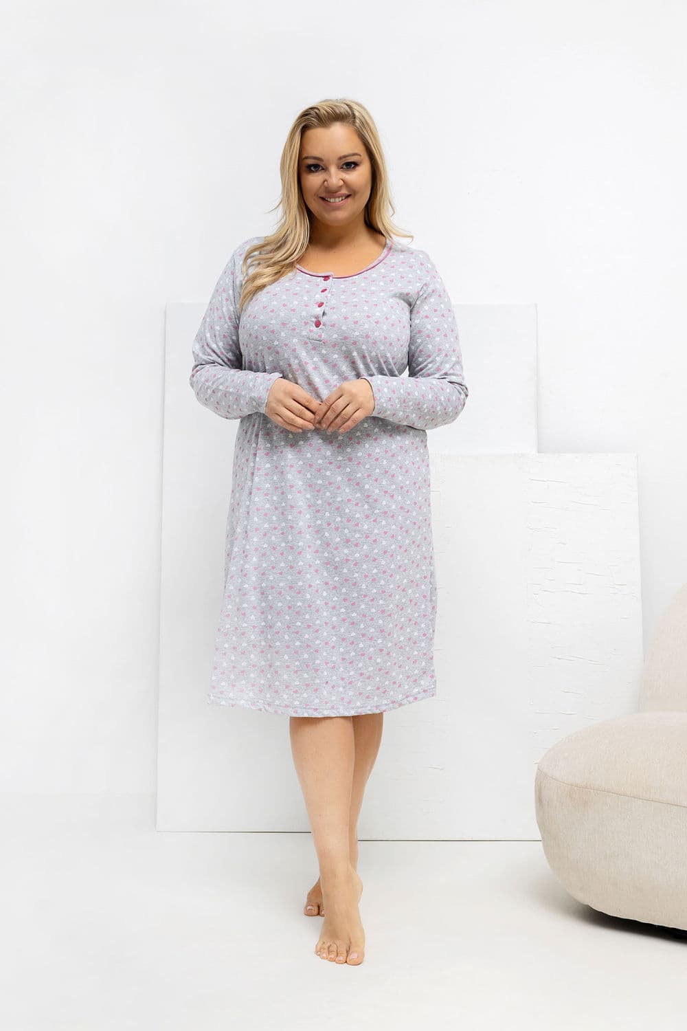 Camicia da notte Plus Size model 223309 Forever Pink - Miniatura 2