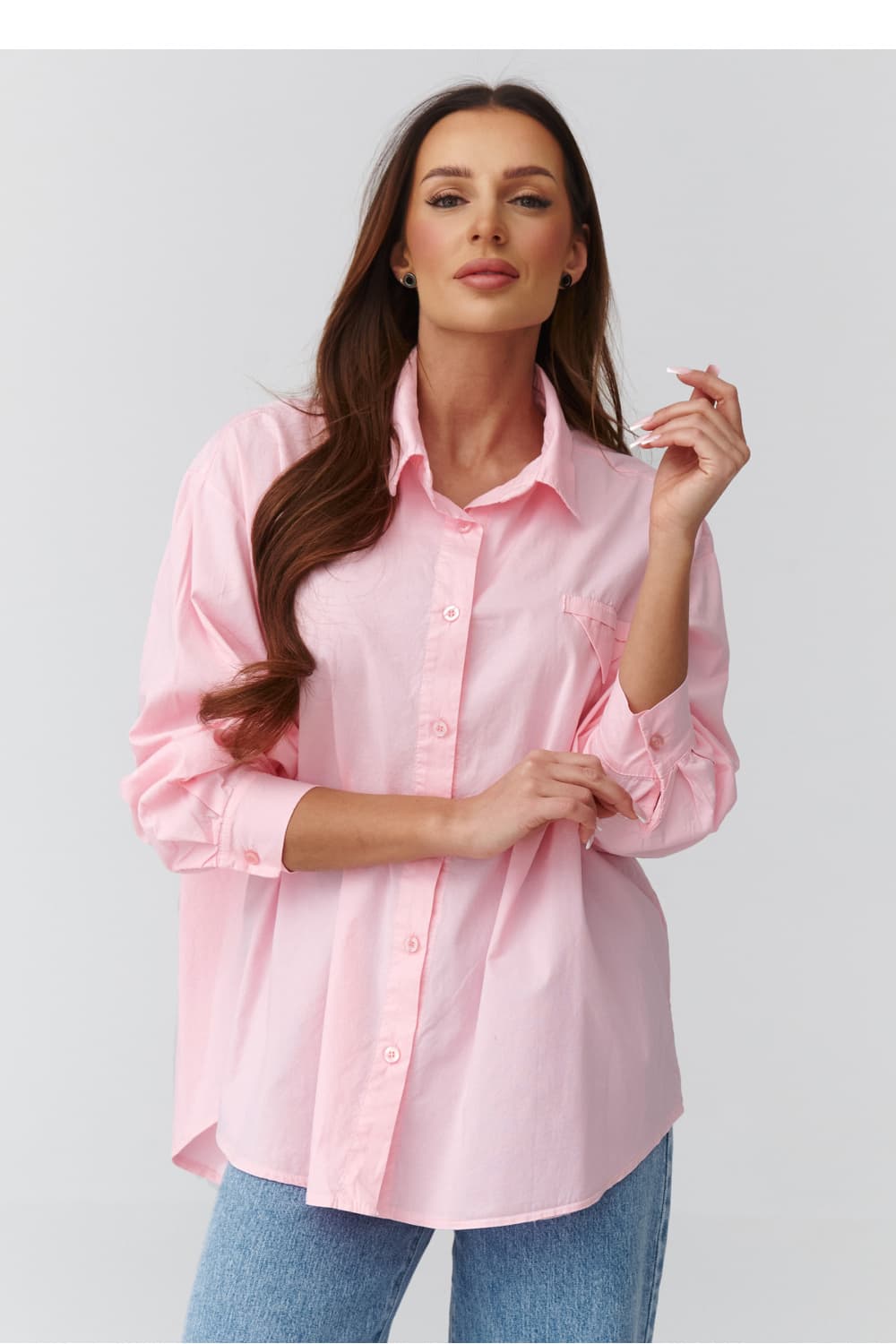 Camicia a manica lunga model 224100 Makadamia