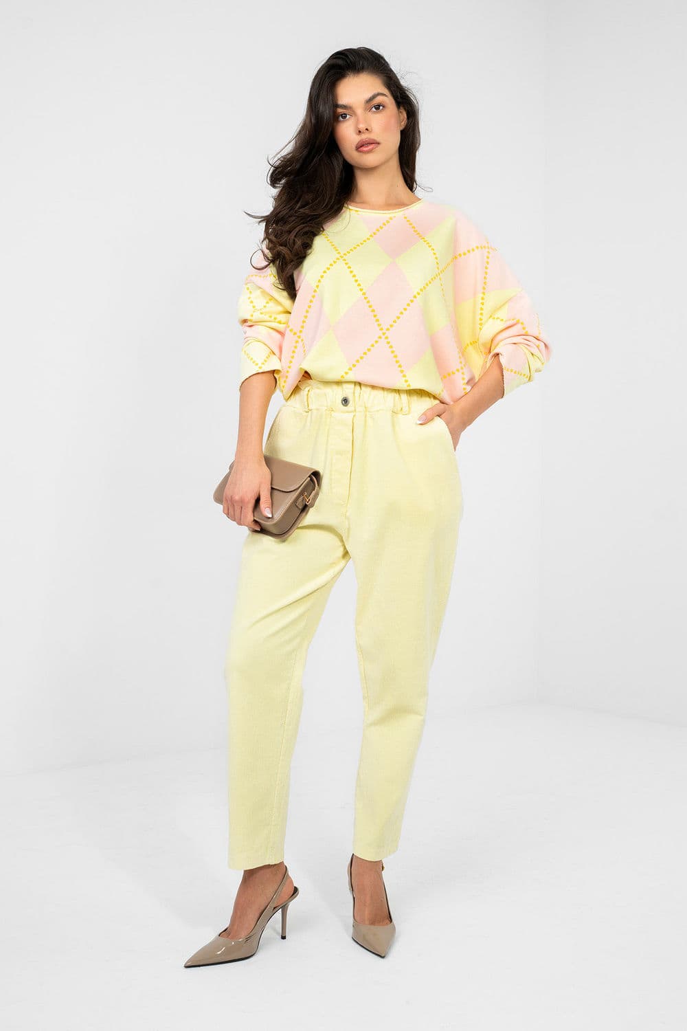 Pantaloni in velluto model 224840 Italy Moda