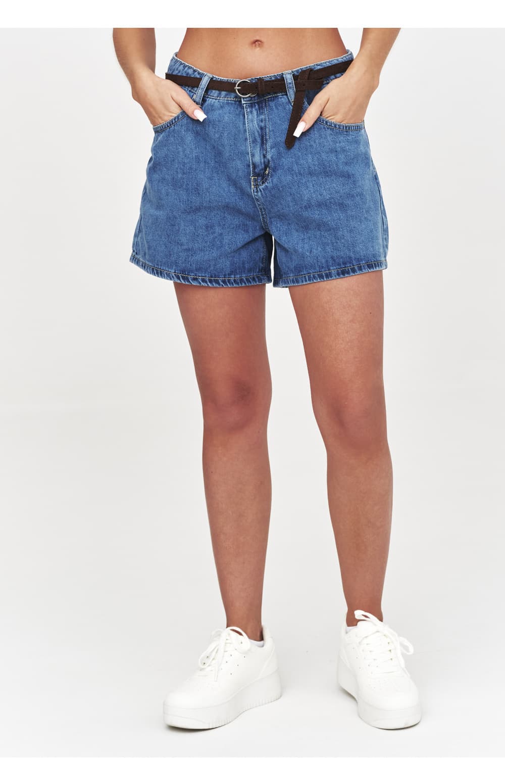 shorts in denim model 228292 Makadamia - Miniatura 4