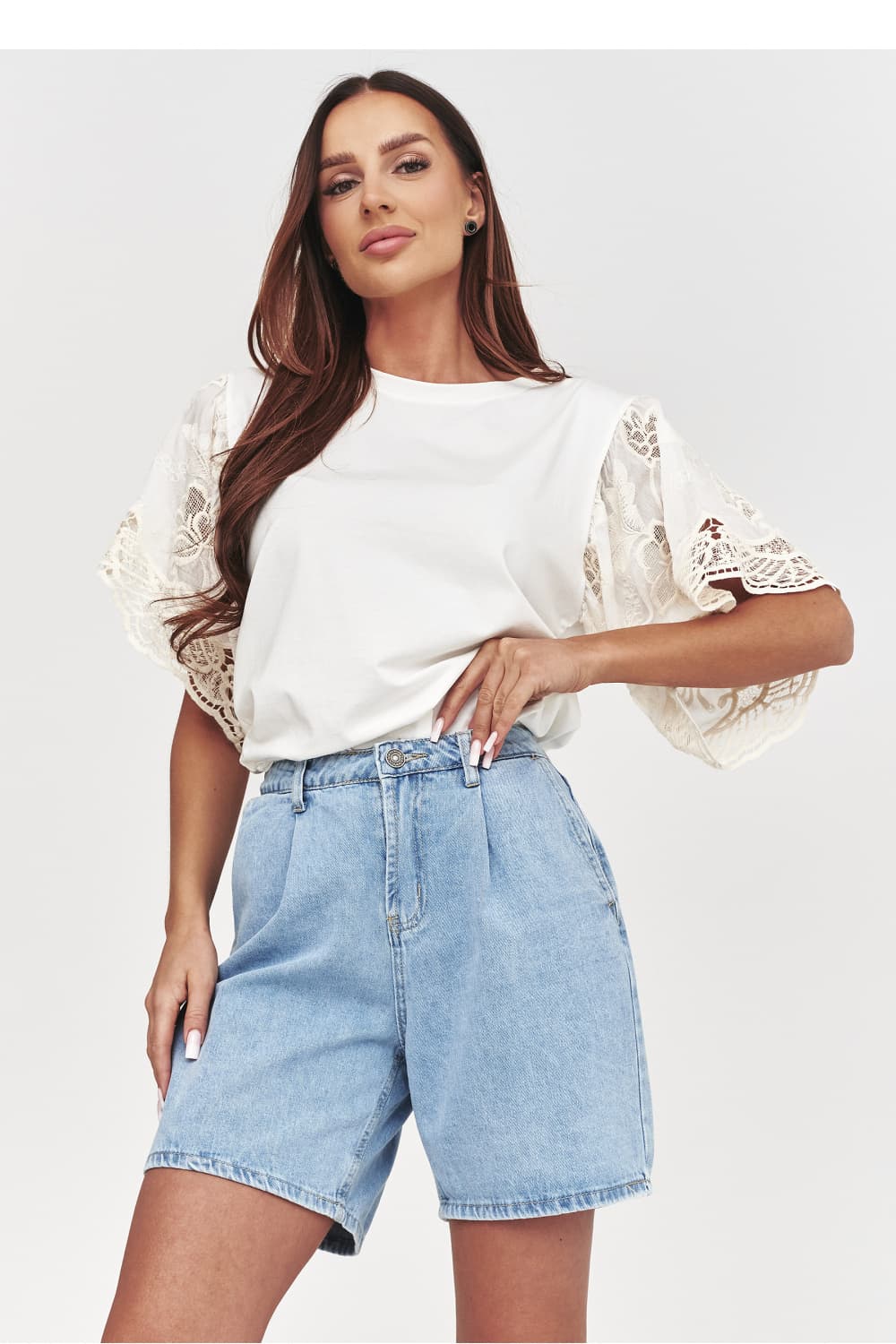 shorts in denim model 228315 Makadamia