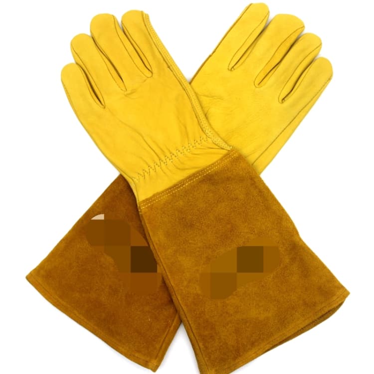 1 Pair JJ-GD305 Genuine Leather Stab-Resistant Cut-proof Garden Gloves