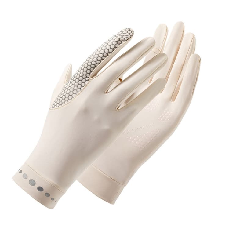 1 Paio di Guanti XC-14 da Guida e Guida Solare Anti-UV Senza Dita in Seta Ghiaccio, Stile: Nido d'Ape (Giallo) - Immagine 1