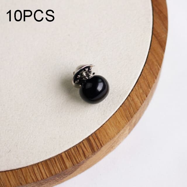 10 PZ Spilla a spillo versatile con perla e fibbia a bottone anti-luce, spilla per scialle, spilla per sciarpa fai da te, spilla a spillo (Nero) - Immagine 1