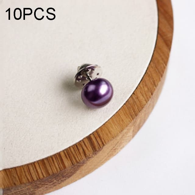 10 PZ Spilla a forma di spilla versatile con perla e fibbia a bottone anti-luce, spilla per scialle, spilla per sciarpa, spilla per collo, spilla per spilla (viola) - Immagine 1