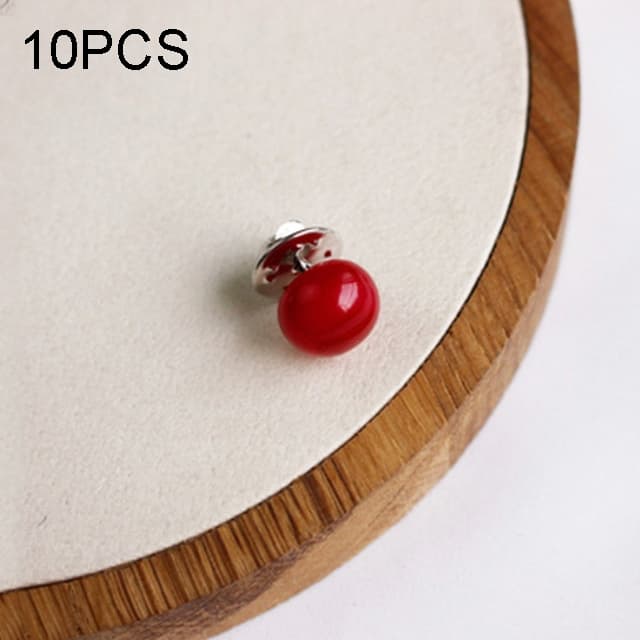 10 PZ Spilla a spillo versatile con perla e fibbia a bottone anticollare, spilla a spillo per scialle, spilla a spillo per sciarpa fai da te, spilla a spillo per colletto (Rosso) - Immagine 1