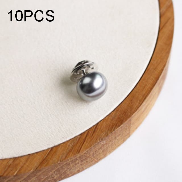 10 PZ Spilla a spillo versatile con perla e fibbia a bottone anti-luce, spilla per scialle, spilla per sciarpa fai da te, spilla a spillo (Argento) - Immagine 1