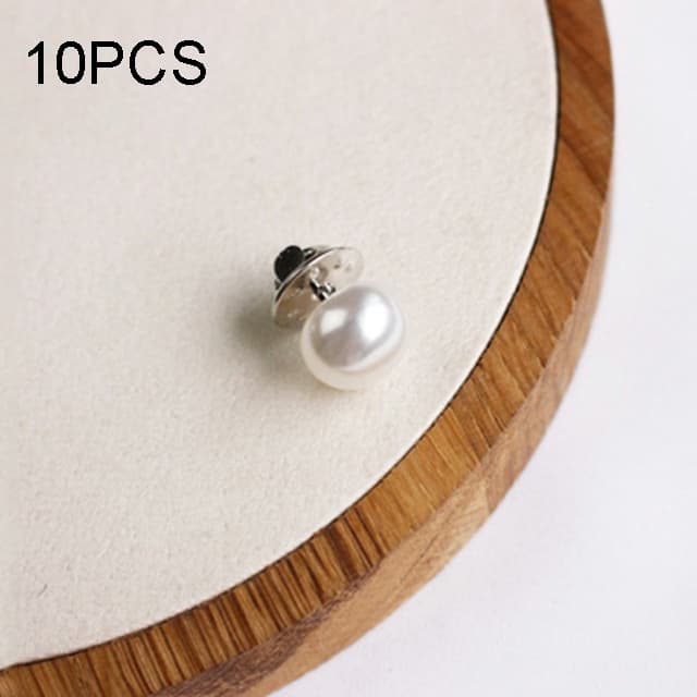 10 PZ Spilla a spillo versatile con perla e fibbia a bottone anti-luce, spilla per scialle, spilla per sciarpa fai da te, spilla a spillo (Bianco) - Immagine 1