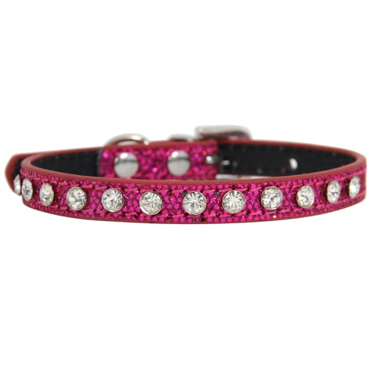 Collare glitterato per gatti con diamante 1,0 x 35 cm, accessori decorativi, colore: rosso diamante - Immagine 1