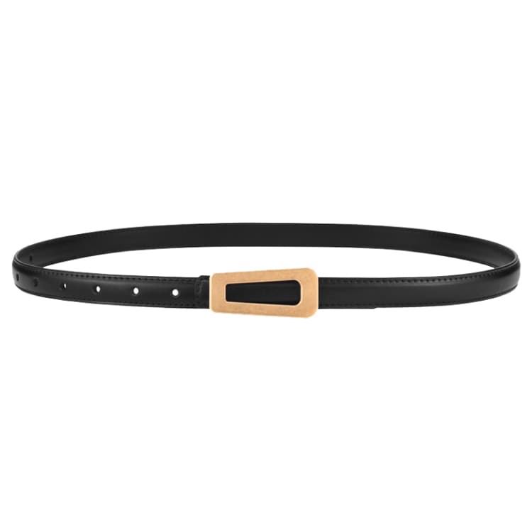 Cintura in pelle donna 105 cm Casual Versatile Retro Cintura jeans Vita (Nero) - Immagine 1
