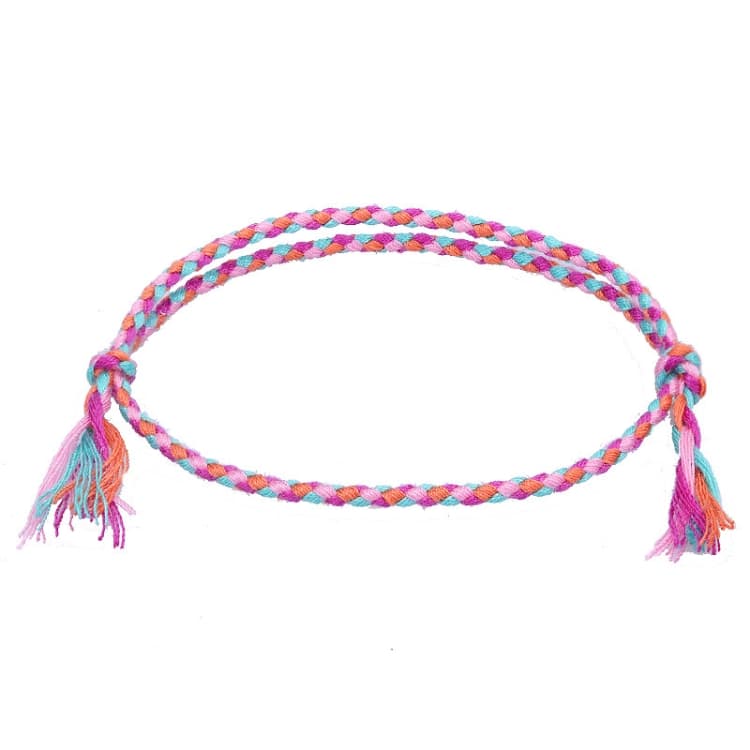 10 pezzi/confezione 1010-89 Bracciale regolabile in corda intrecciata colorata a quattro fili (27) - Immagine 1
