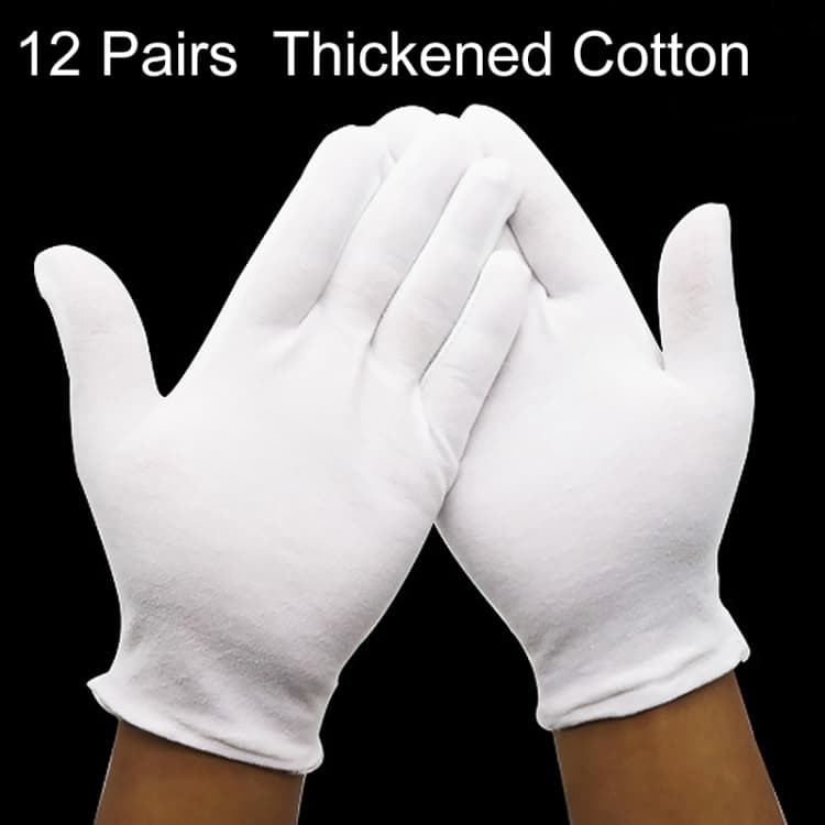 12 Pairs Pure Cotton Working Gloves,Thickened Cotton