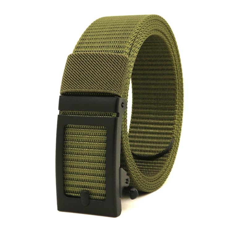 Cintura in nylon imitazione tela 120cm con fibbia automatica senza fori (Verde) - Immagine 1