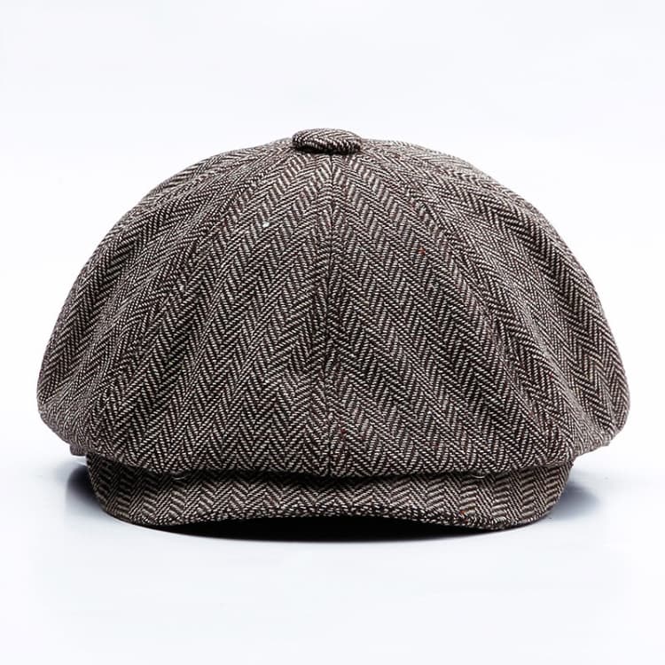 Berretto a strisce con design a scatto, autunno e inverno, retrò, selvaggio, ottagonale - Immagine 1