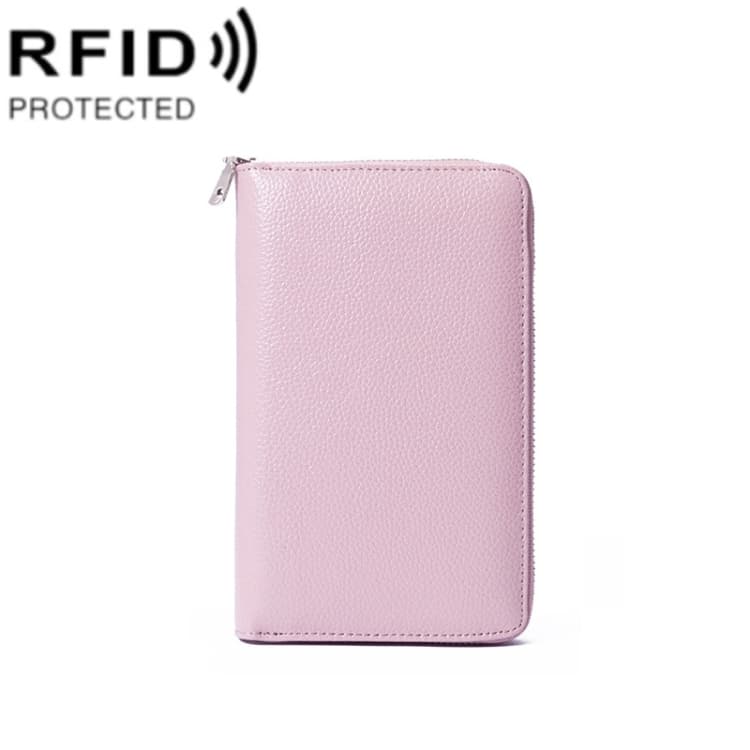 1659 RFID Anti-magnetic Anti-theft Passport Bag Document Bag Wallet(Lotus) - Immagine 1