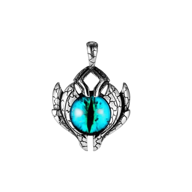 Collana in acciaio al titanio per uomo con occhi demoniaci retrรฒ 1926, stile: ciondolo singolo - Immagine 1