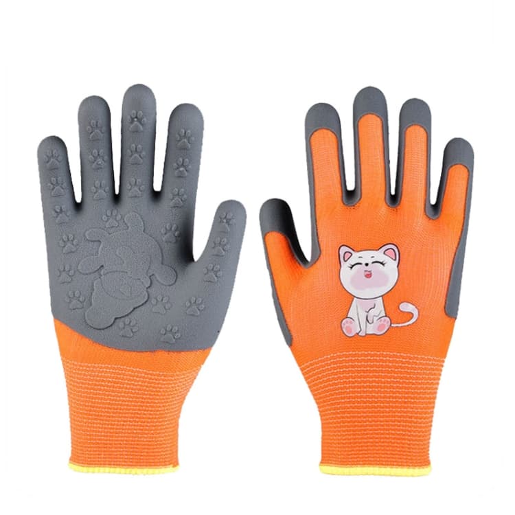 1 paio di guanti TPE per bambini con motivi di cartoni animati, per criceti e pappagalli, antigraffio e antimorso, per studenti, giardinaggio, protezione, antiscivolo e resistenti all'usura