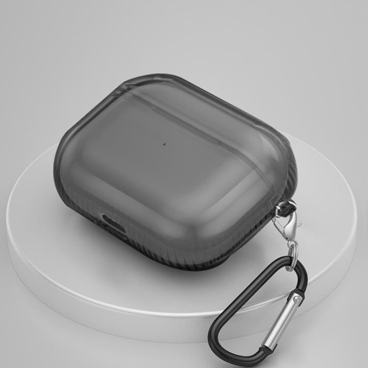 2 Pezzi Custodia Protettiva per Auricolari TPU Airbag Trasparente per AirPods Pro (Nero Trasparente) - Immagine 1