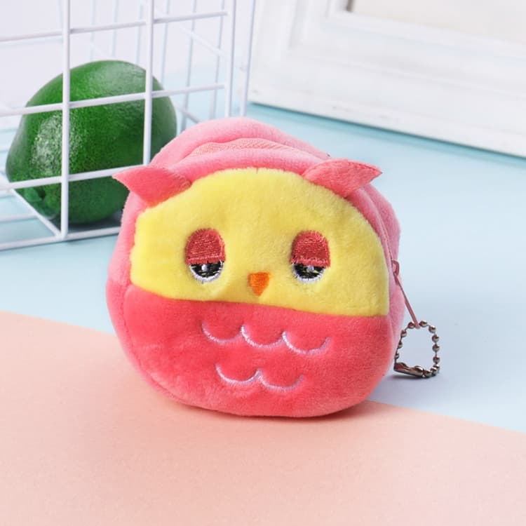 2pcs Children Cartoon Plush Three-dimensional Key Coin Purse(Red Cat Eagle) - Immagine 1