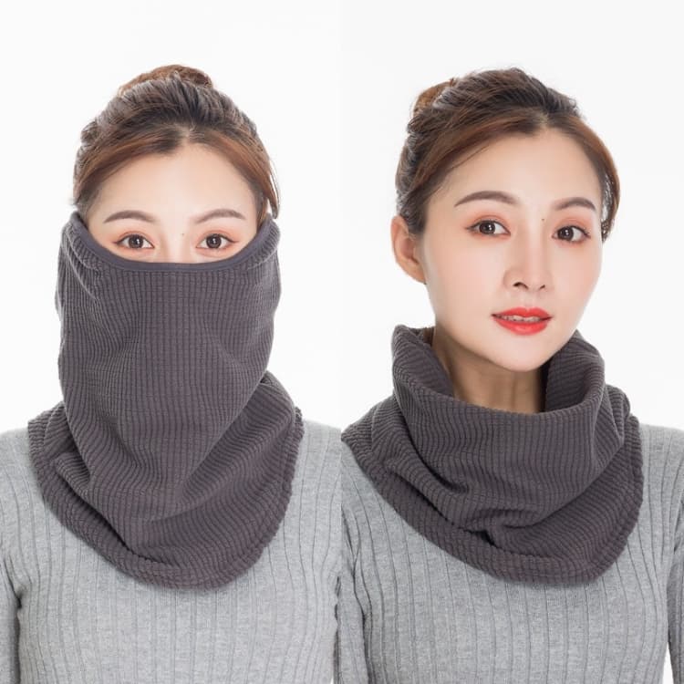 3 In 1 Protezione Invernale Calda E Ispessita Maschera Per Collo E Orecchie Scialle Antivento Per Donna (Grigio) - Immagine 1