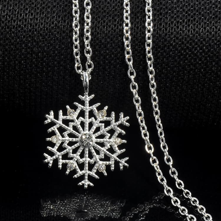 3 Pezzi Ciondoli Cristallo Fiocco di Neve Zircone Fiore Collane di Natale - Immagine 1