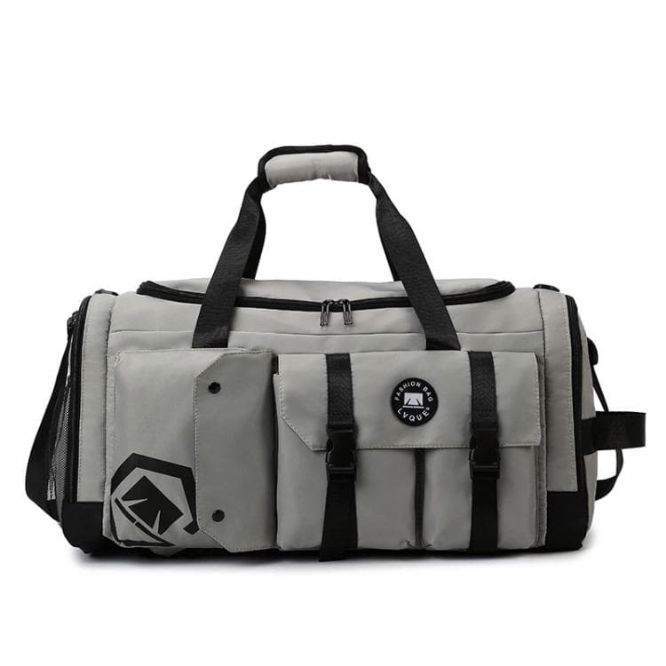 3-Way Convertible Sports Gym Bag With Shoe Compartment Water-Resistant Travel Duffle Backpack With Wet Pocket For Men Women(Grey) - Immagine 1