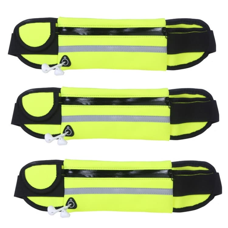 3PCS Outdoor Sports Large Capacity Portable Sweatproof Waist Bag(Green) - Immagine 1