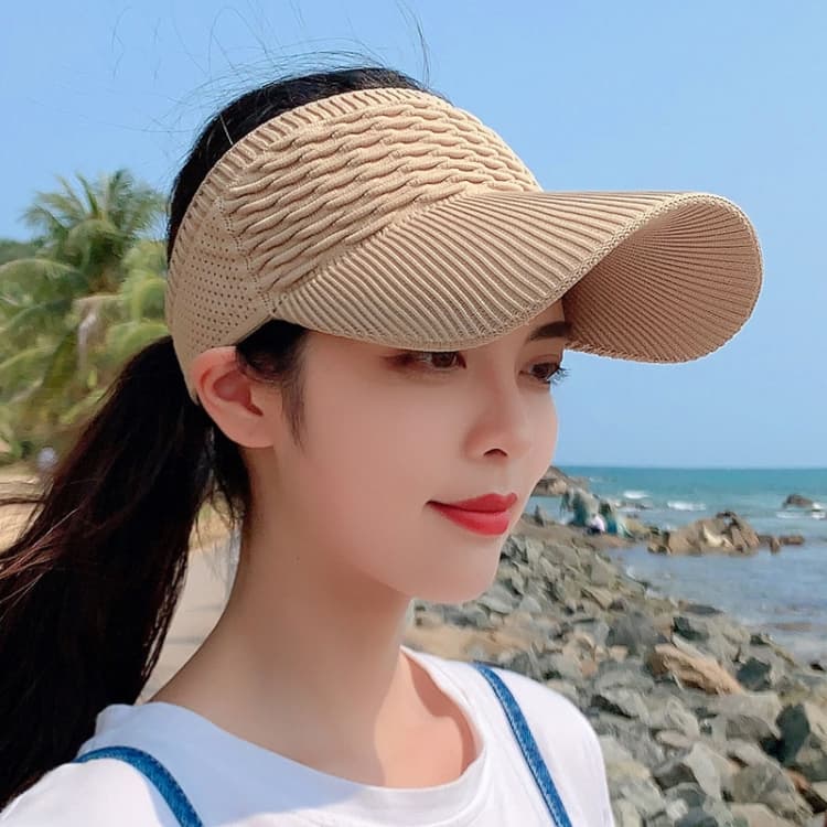 8010 Cappello da sole sportivo da donna con visiera per studenti (cachi) - Immagine 1