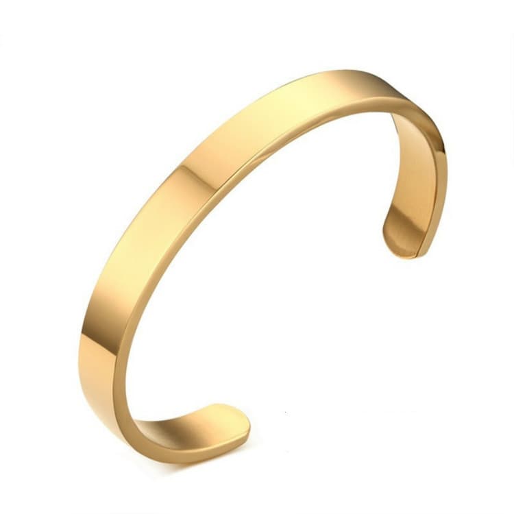 Bracciale in acciaio inossidabile da 8 mm per uomo e donna (oro) - Immagine 1