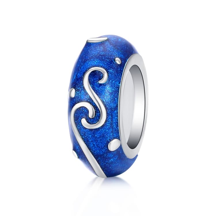 925 Sterling Silver Beads Blue Bright Star Beaded DIY Bracelet Accessories - Immagine 1