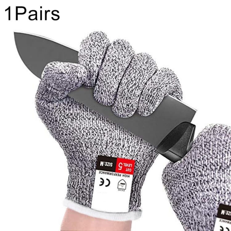 A Pair Cut-resistant Gardening Gloves HPPE Food-grade 5-Level Anti-cutting Anti-wear Safety Working Gloves