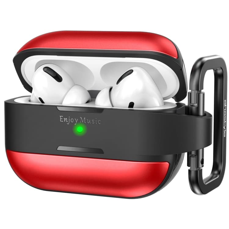 AhaStyle WG75-PRO Custodia protettiva combinata in TPU+lega di alluminio per AirPods Pro (rossa) - Immagine 1