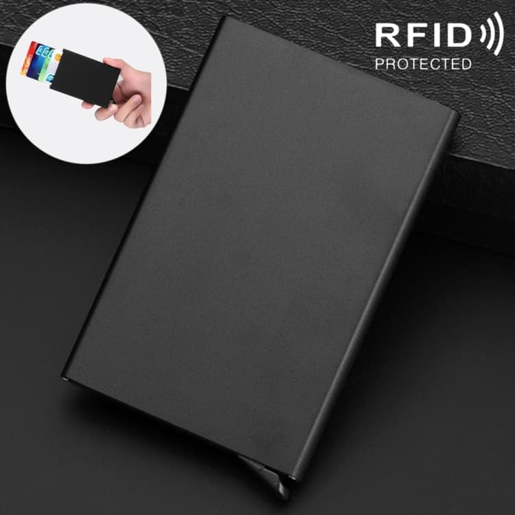 Antimagnetic Stainless Steel PU Business Card Holder Credit Card Case - Immagine 1