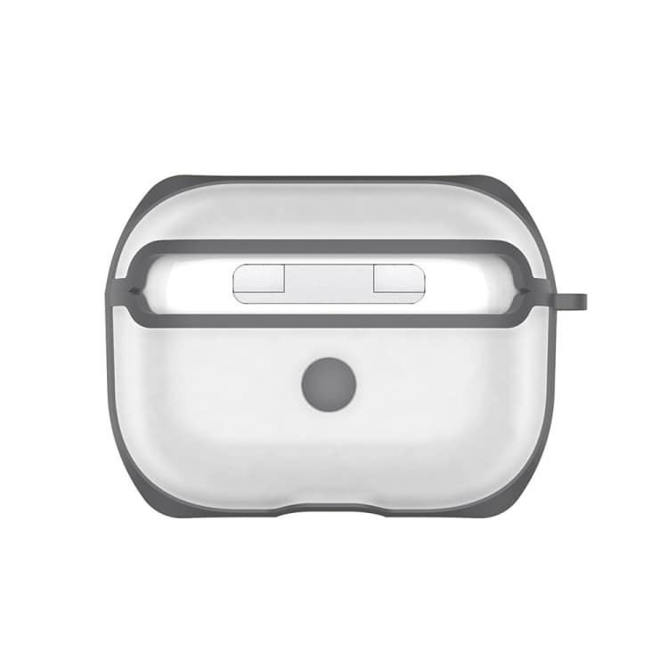 APC001 Custodia protettiva trasparente per auricolari AirPods Pro in PC + TPU con gancio (Grigio) - Immagine 1