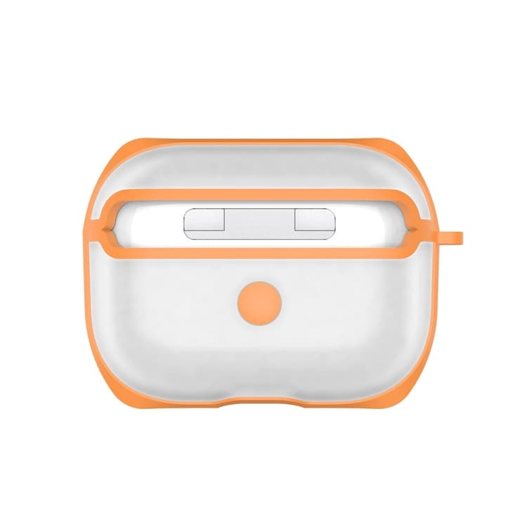 APC001 Custodia protettiva trasparente per auricolari AirPods Pro in PC + TPU con gancio (Arancione) - Immagine 1