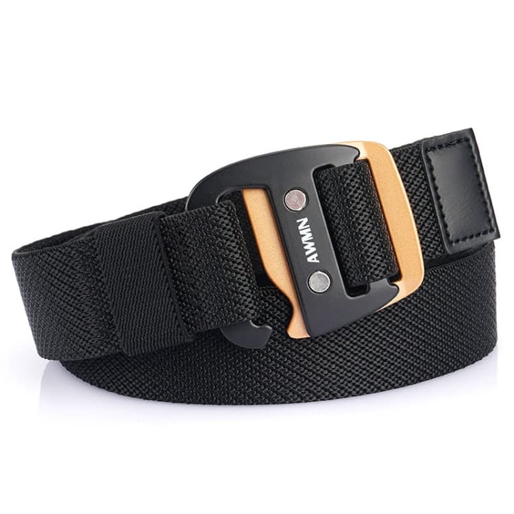Cintura con fibbia a gancio sportiva elastica in tessuto casual da uomo AWMN, lunghezza: 120 cm (nera) - Immagine 1