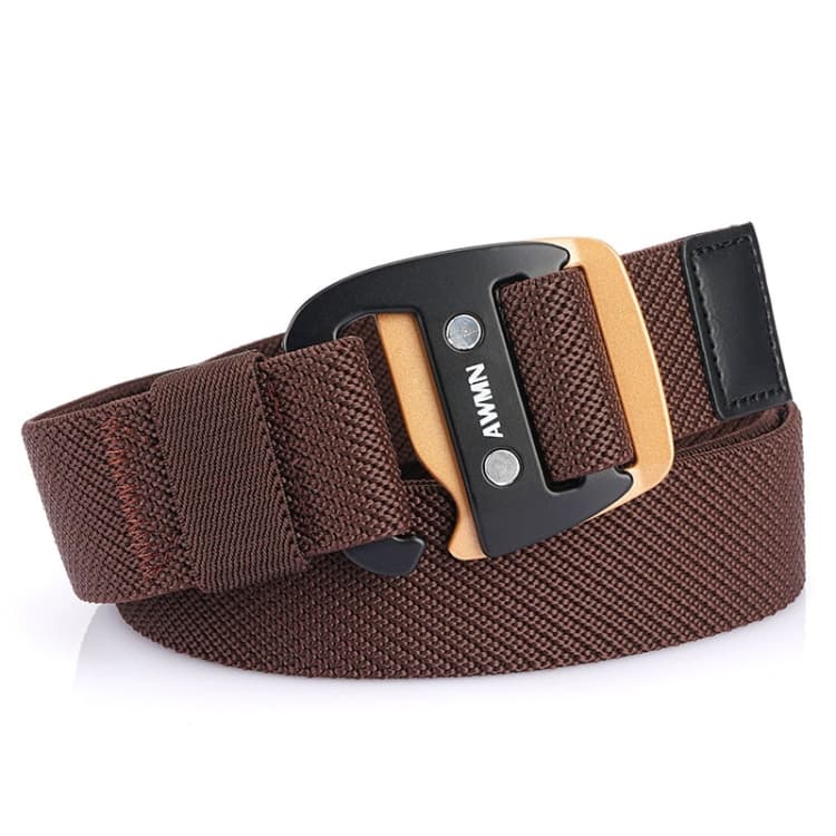 Cintura con fibbia a gancio sportiva elasticizzata in tessuto casual da uomo AWMN, lunghezza: 120 cm (marrone) - Immagine 1
