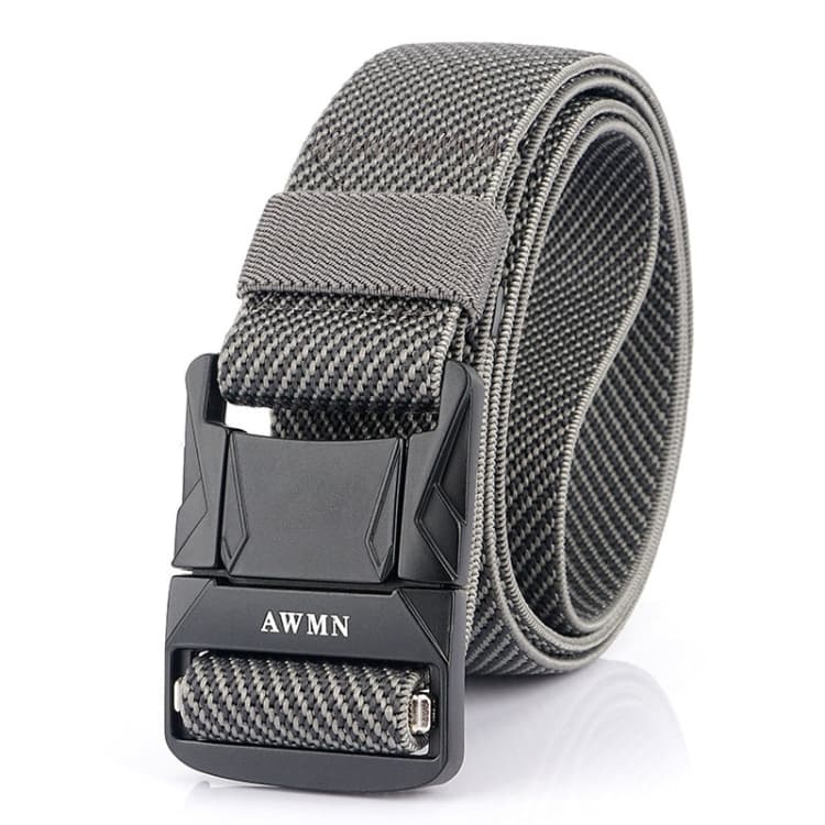 Cintura elastica in nylon con fibbia metallica da uomo AWMN, lunghezza: 120 cm (grigio twill) - Immagine 1