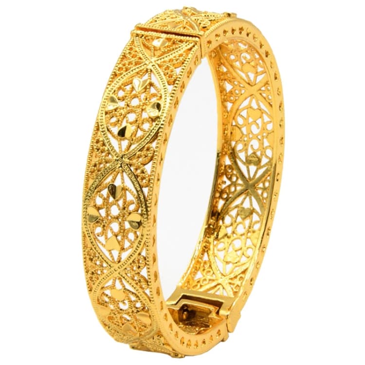 Bracciale B-45 placcato oro 24K per donna, bracciale sabbia oro - Immagine 1