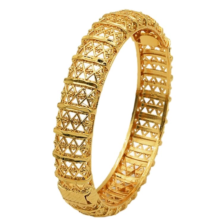 Bracciale B-54 placcato oro 24K per donna, bracciale sabbia oro da sposa - Immagine 1
