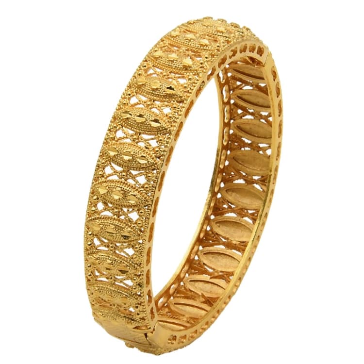 Bracciale placcato oro 24K B-56 per donna, bracciale oro sabbia da sposa - Immagine 1
