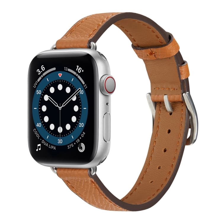 B Style Leather Watch Band Watch Band For Apple Watch Series 9&8&7 41mm / SE 3&SE 2&6&SE&5&4 40mm / 3&2&1 38mm(Brown) - Immagine 1