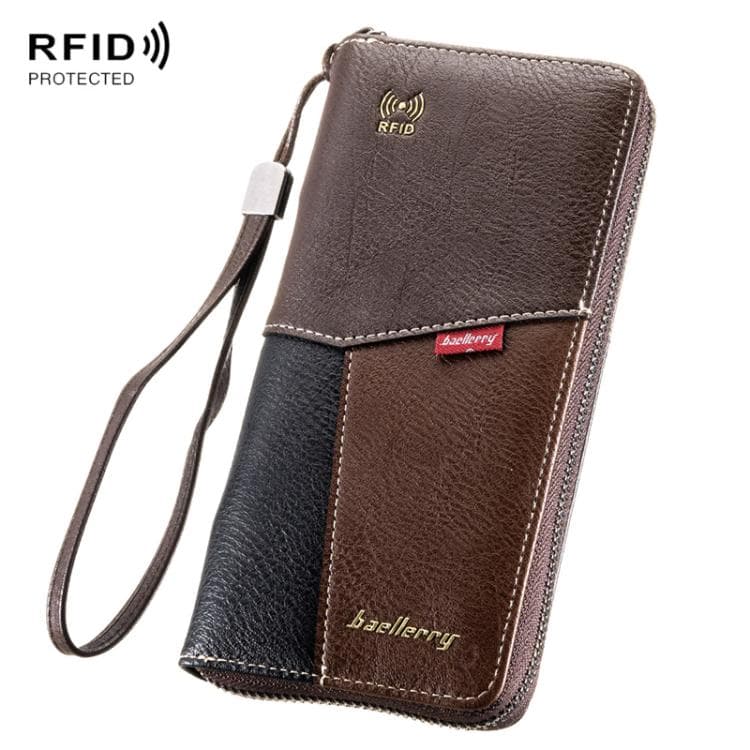 Baellerry C3165 Men Long Wallet Business RFID Anti-Theft Multi-Card Holder(Brown) - Immagine 1