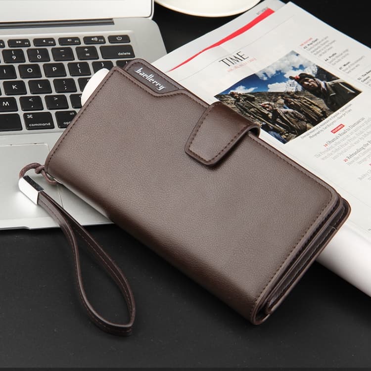 Baellerry Casual Wallet Long Clutch Tri-fold Wallet Multifunctional Phone Bag For Men(Brown) - Immagine 1