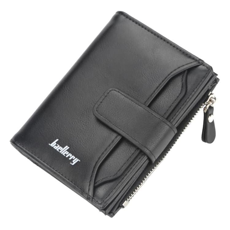 Baellerry D3218 Men Short Multi-Card Slot Zipper Wallet Large Capacity Card Holder(Black) - Immagine 1