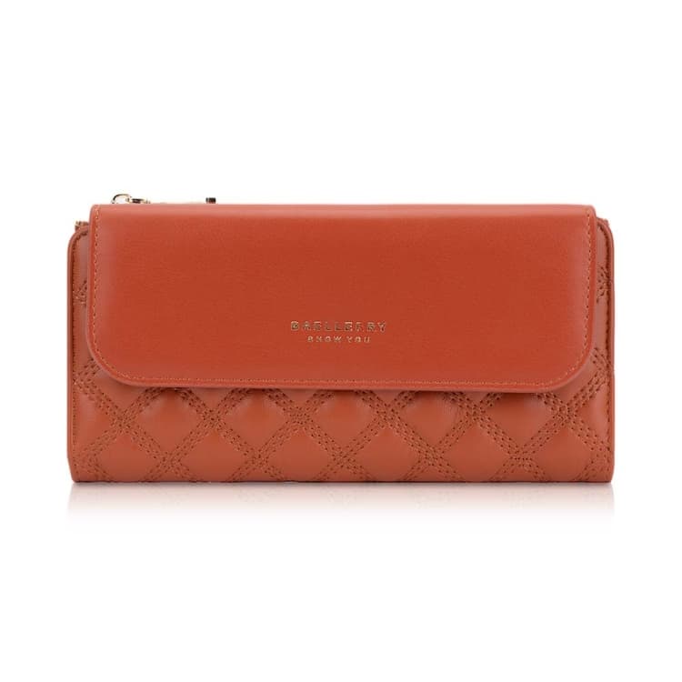 Baellerry N2403 Ladies Long Wallet with Multiple Card Slots Large Capacity Tri-fold Clutch Bag, Color: Brown - Immagine 1