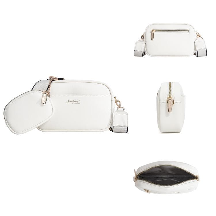 Baellerry N8938 Ladies PU Small Square Bag Large Capacity Crossbody Bag(White) - Immagine 1