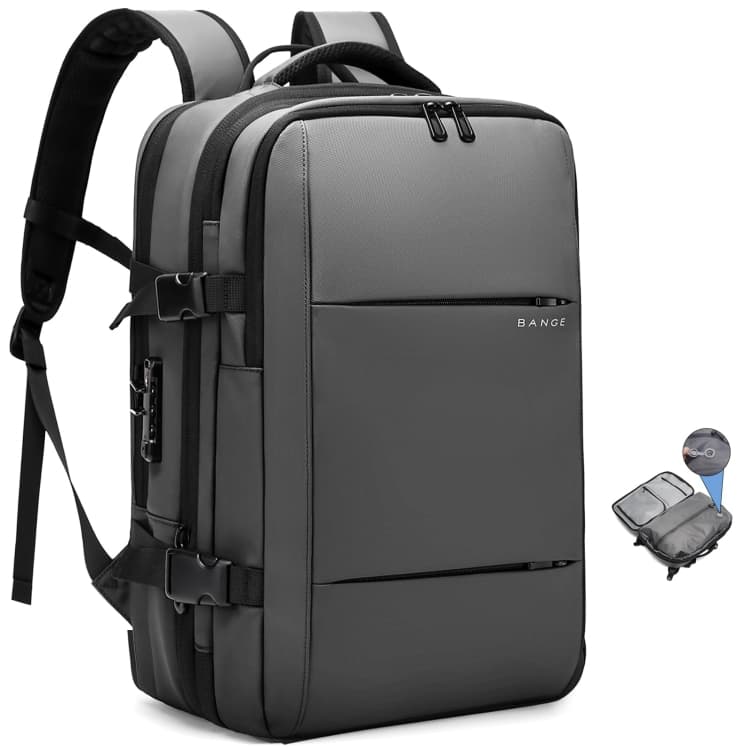 BANGE BG-3028 Men Shoulder Bag Vacuum Compression Large Capacity Expansion Leisure Backpacks(Gray) - Immagine 1