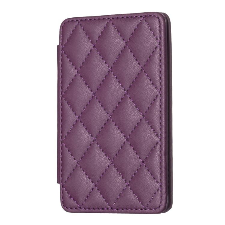 BFK05 Rhombus Pattern Card Bag Mobile Phone Back Sticker(Dark Purple) - Immagine 1
